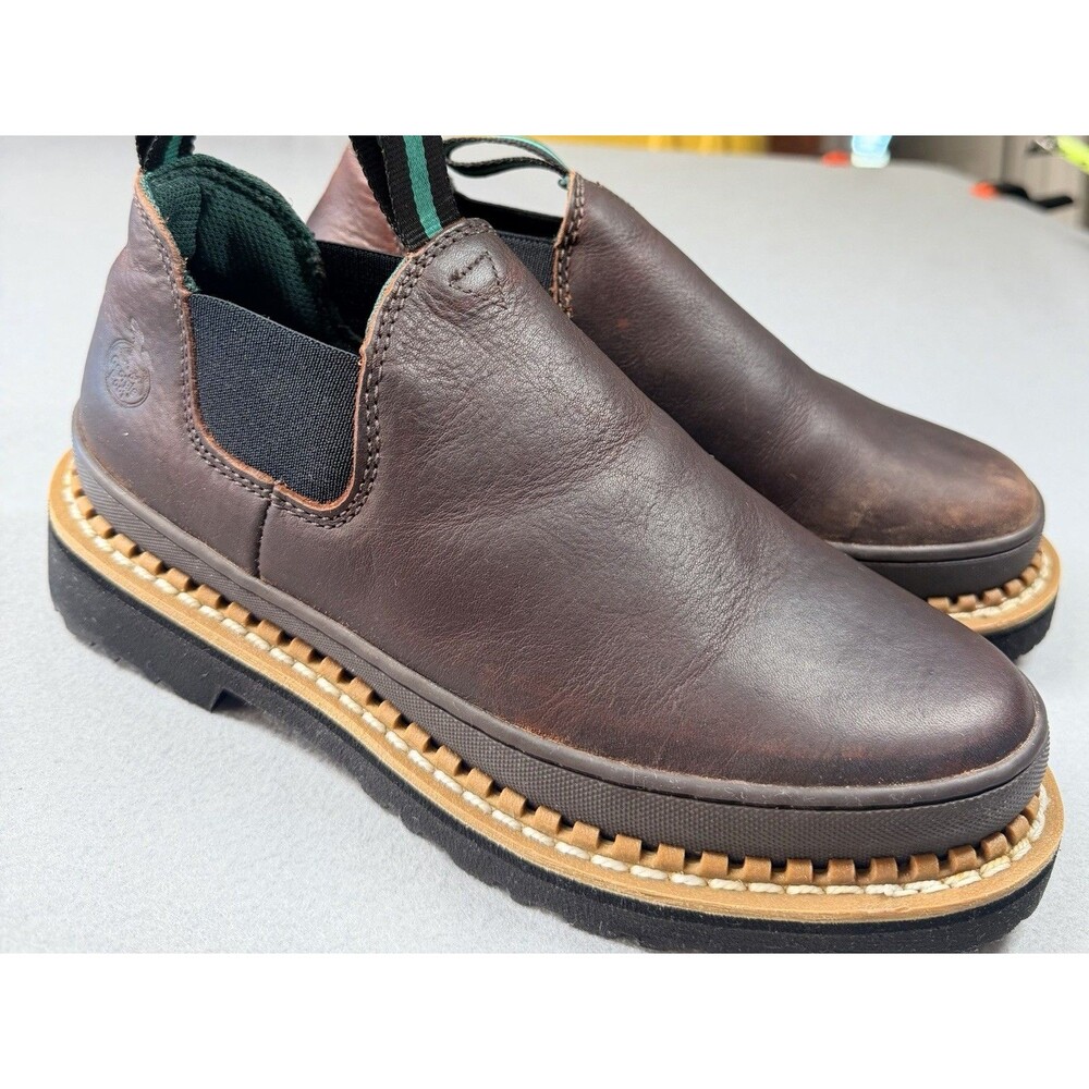 Georgia Giant Boots Womens 7.5 M Romeo Slip On Work Shoe Brown Leather - Picture 13 of 14